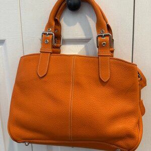 Vintage Dooney & Bourke Orange Leather Satchel